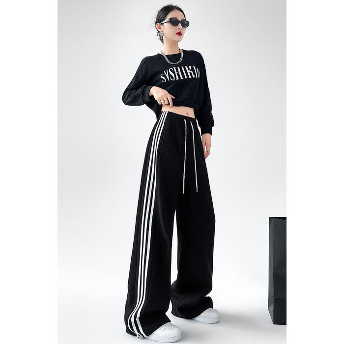 Свободные и тонкие, драпированные брюки широкого кроя, новые спортивные брюки на завязках для весны и осени, которые можно носить два в одном