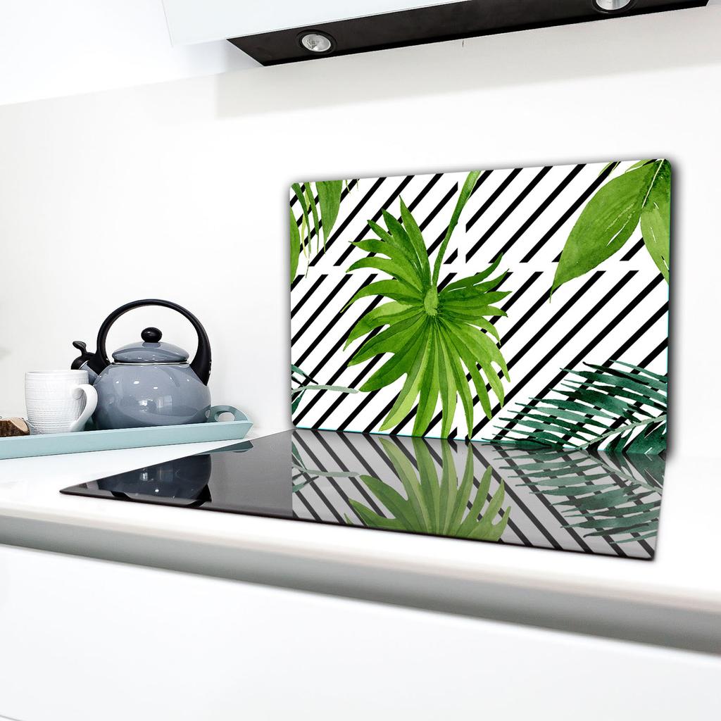 GLASS PROTECTIVE PLATE FOR STOVE 80x52 LEAVES