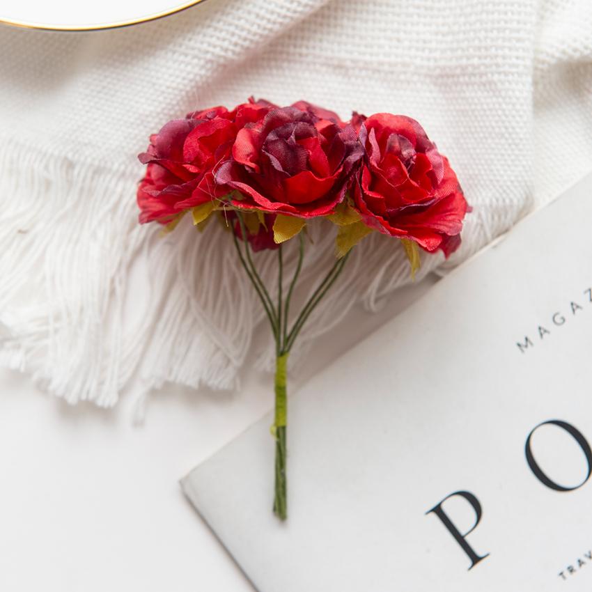 18 шт. Искусственные цветы Мини шелковый букет Свадебный декоративный DIY Венок Рождественское украшение Ваза для дома сада Скрапбукинг