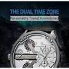Oulm Men's Quartz Watch Dual Time Zone Large Dial Belt Casual Men's Watch