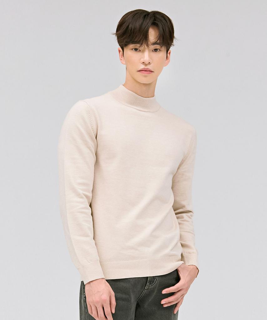 CHASECULT Men'S Essential Mock Neck Sweater - Beige