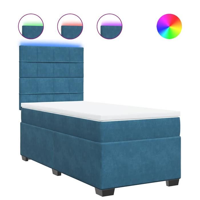 Maison Exclusive - Sommier à lattes de lit avec matelas bleu 80x200 cm velours