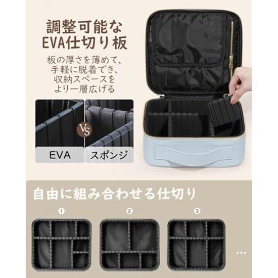 Luxspire Makeup Box Large Capacity 26249cm Dusty Blue