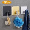 3pcs Wall Hooks Self Adhesive Door Hooks For Key Rack Towel Holder Hang On the Wall Hanging Hooks Bathroom Accessories 1/2/3Pcs
