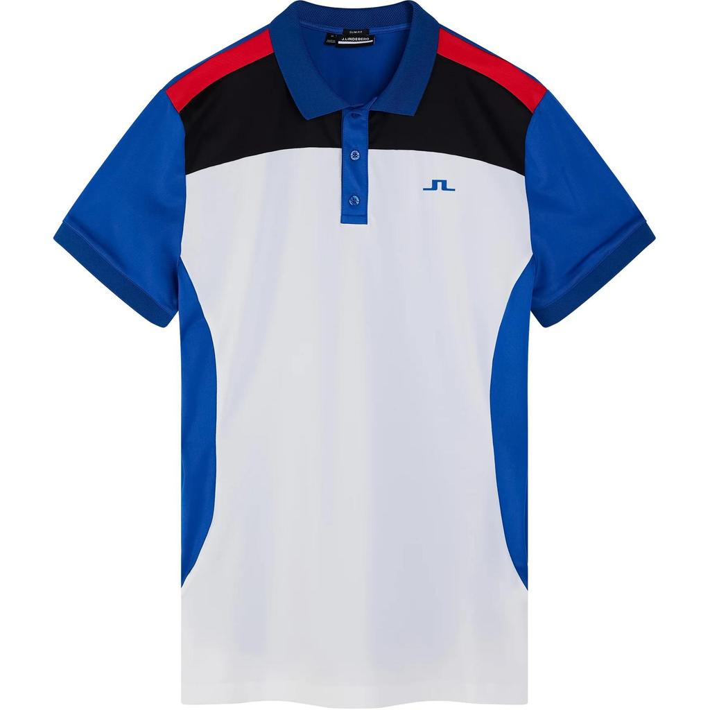 J.Lindeberg Roy Slim Fit Polo With Logo Print Men polo shirts Blue GMJT08001-O357