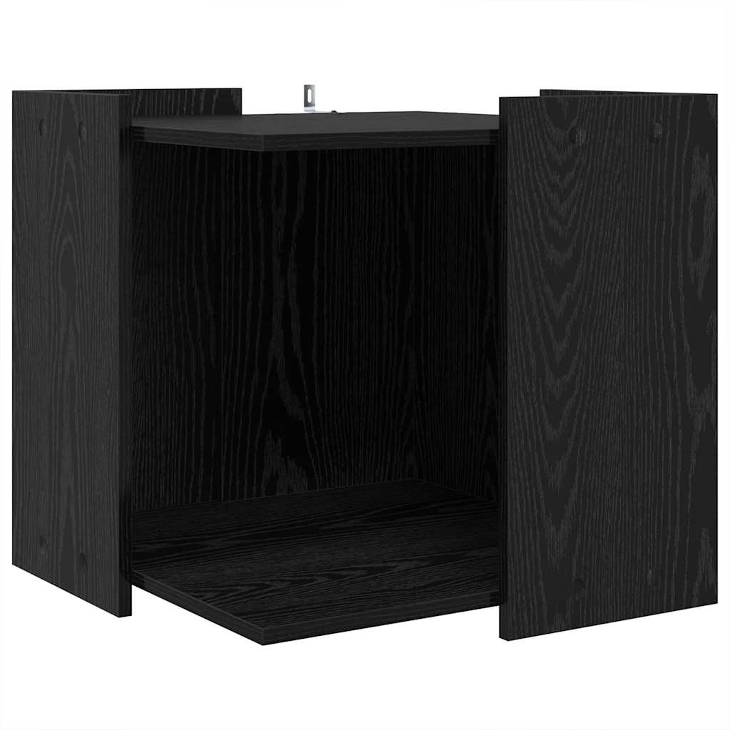 Cat Litter Box Enclosure Black Oak Effect 53 x 53 x 51 cm
