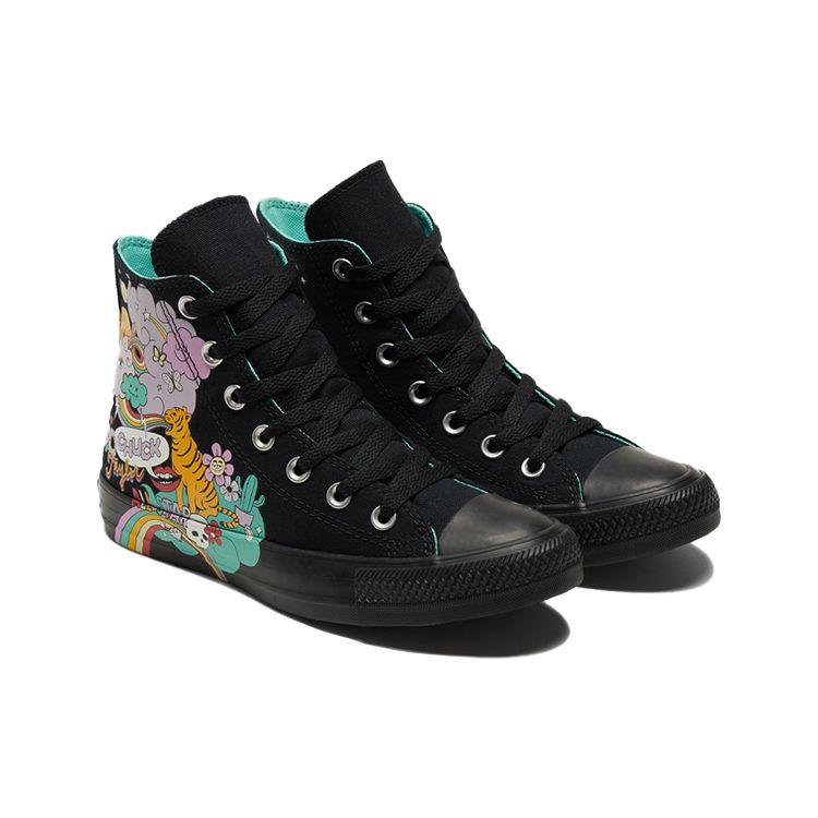 Converse Кеды Chuck Taylor All Star с высоким верхом из парусины, унисекс, черно-розовые 171271C