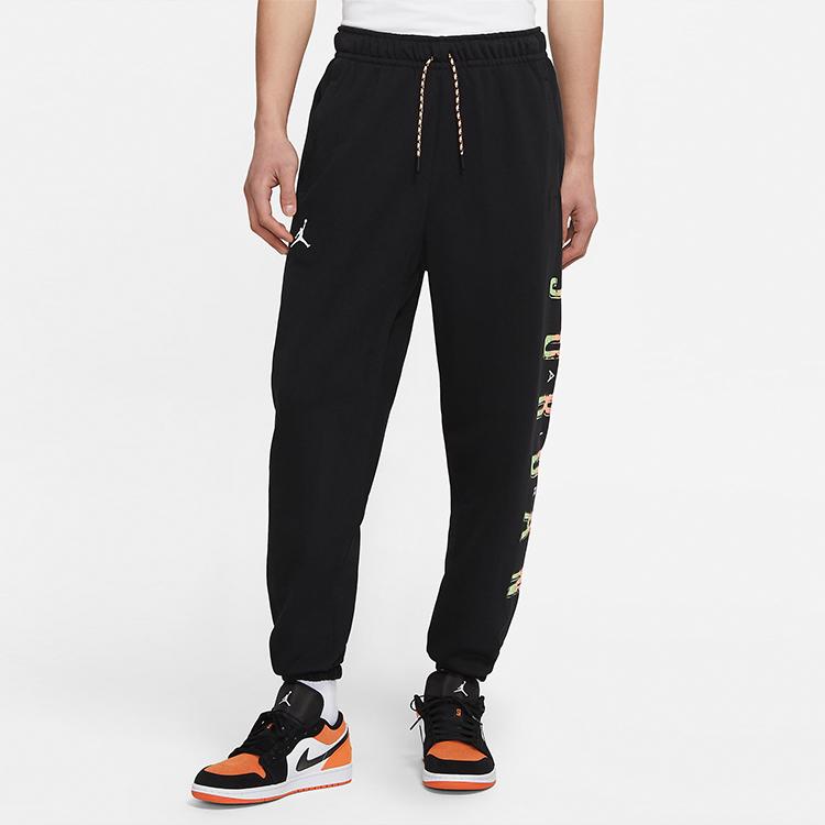 Спортивные вязаные джоггеры прямого кроя с кулиской, мужские брюки с логотипом Air Jordan, черные CZ4844-010