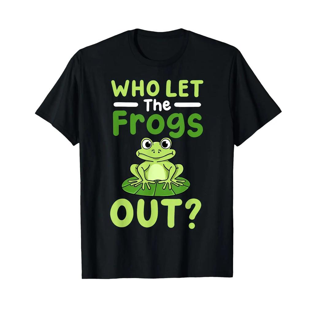 Frog Frogs Who Let The Out T Shirt Vintage Homme Casual Stylish Streetwear Designer Clothes Slightly Fashion