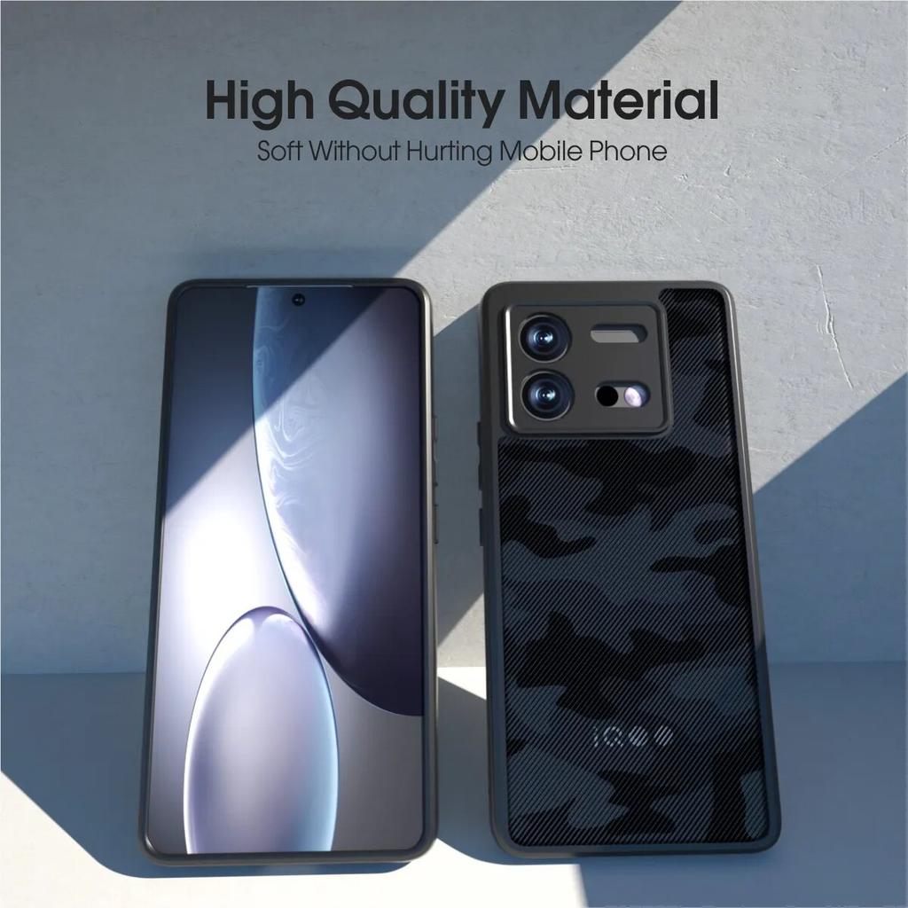 (В комплекте ремешок на запястье)IBMRS совместим с чехлом vivo iQOO Neo8/8pro, камуфляжный прозрачный жесткий противоударный улучшенный защитный чехол