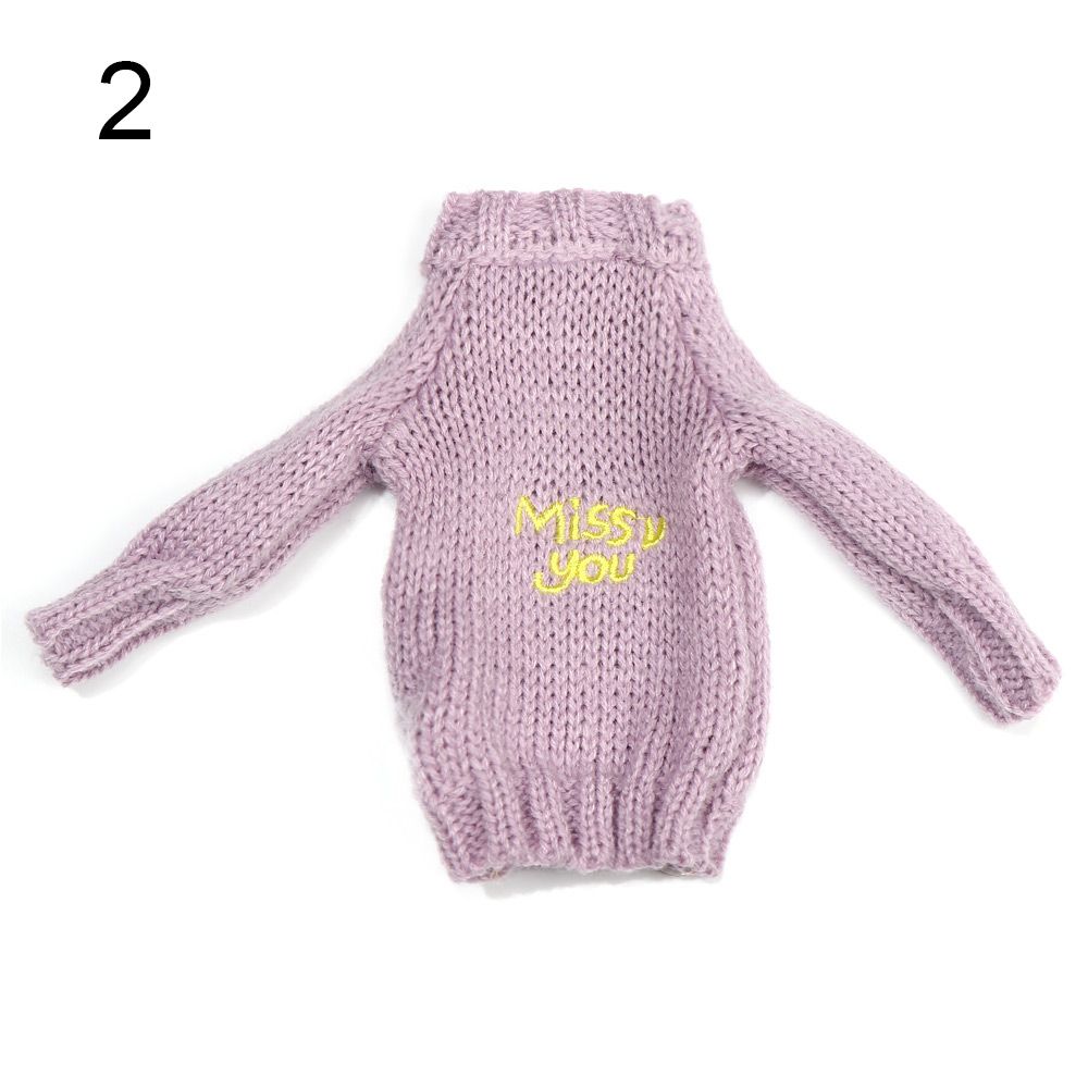 Toys Handmade Doll Accessories Dressing Clothes Mini Knitted Sweater Fur Coat Tops Casual Dress