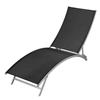 VidaXL Chaise Longue Steel and Textilene Black