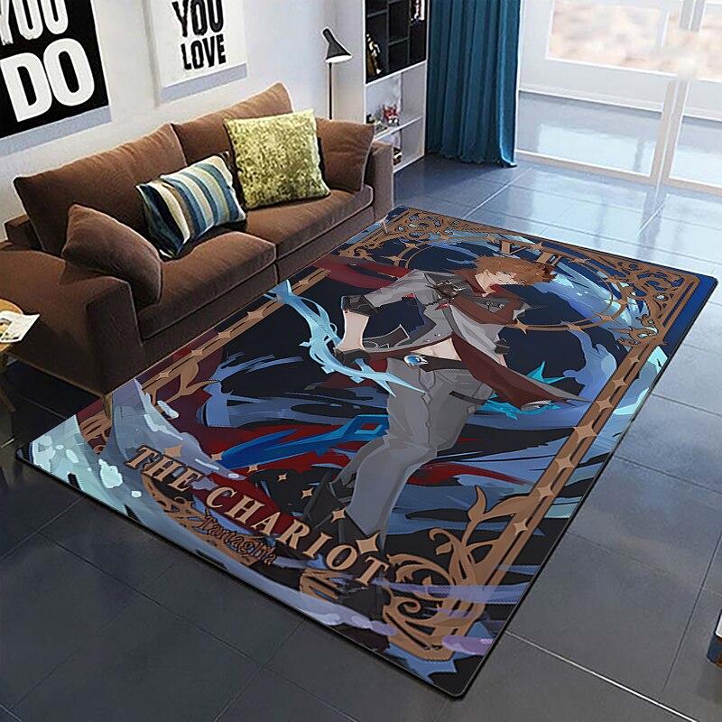 Genshin Impact Carpets Living Room Decoration Bedroom Parlor Tea Table Area Rug Mat Soft Flannel Large Rugs and Baby Gift Carpet
