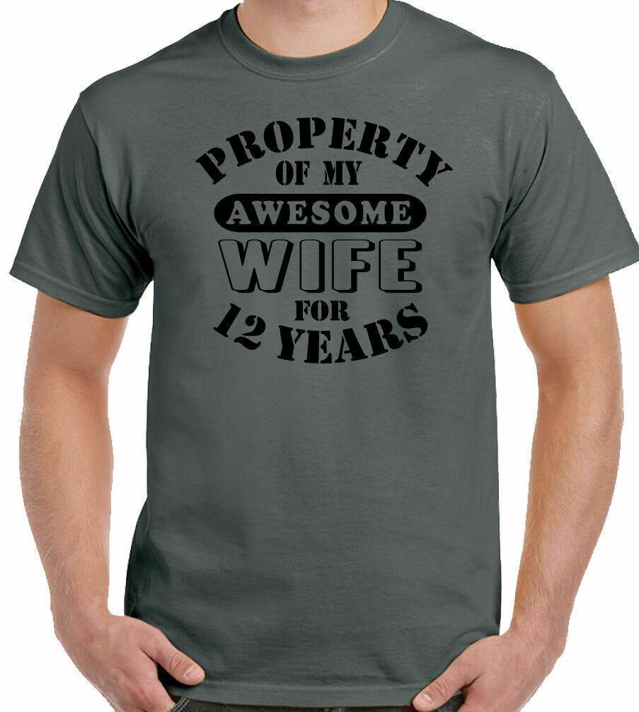 26 12th Wedding Anniversary T-Shirt My Awesome Wife Mens Funny Gift 12 Year Husband Unisex T-Shirt