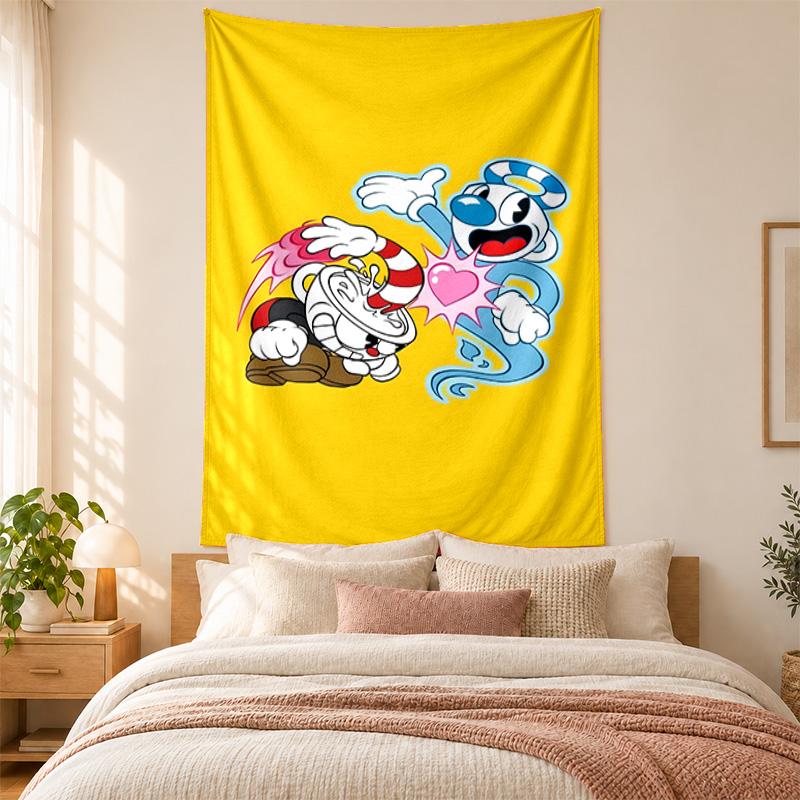 Cuphead Tapestry highquality for decorating living room bedroom dorm walls ideal as bedroom wallart orholiday gift