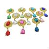 10 Pieces Mixed Drop Design Crystal Flatback Buttons Jewelry Making Accessories - +Multicolor