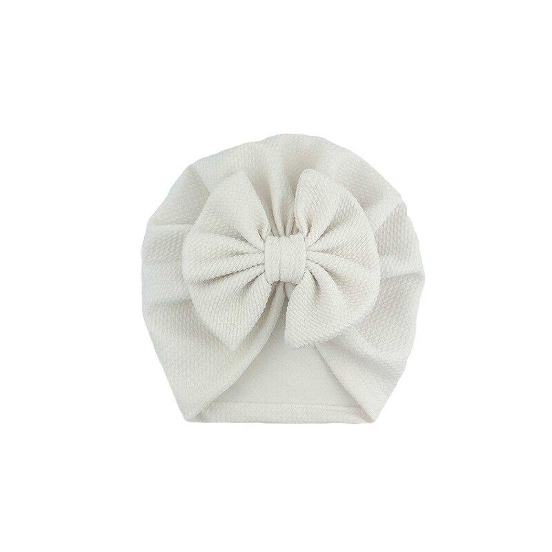 Bowknots Baby Hat Soft Turban Solid Big Bow Girl Bonnet Cap For Newborn