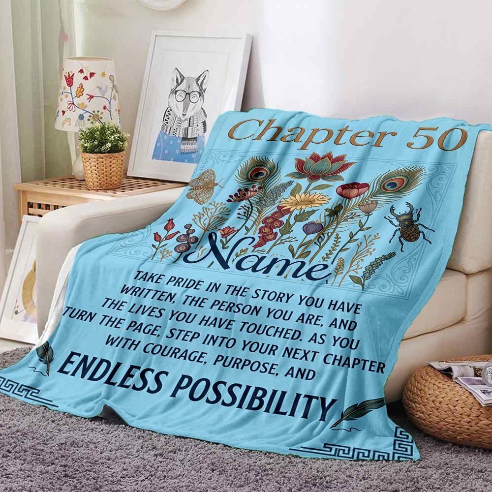 Embrace Next Chapter Customize Your Name Blanket Soft Comfortable Lightweight And Versatile All Year Round Suitable For Travel Camping Picnics Sofas
