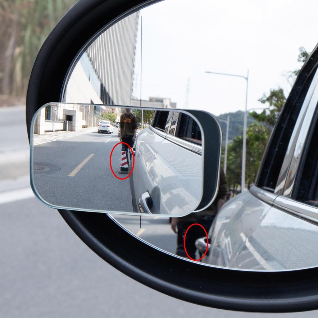 Вспомогательные зеркала Spurtar для слепых зон, расширенные безопасные боковые зеркала для поддержки автомобиля (Набор 2) - Квадратный, 15° Качание, 360° Вращение, Зеркала, Видимость,