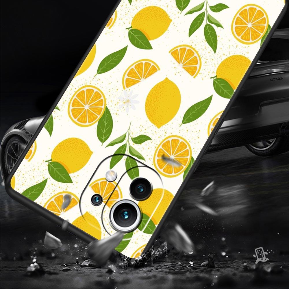 Чехол для телефона для Xiaomi Mi 15 14 13 12 11 Lite 14T 13T 12T 11T Pro Poco X6 X5 X3 Pro F6 F5 F4 Фрукты лимон Черный чехол