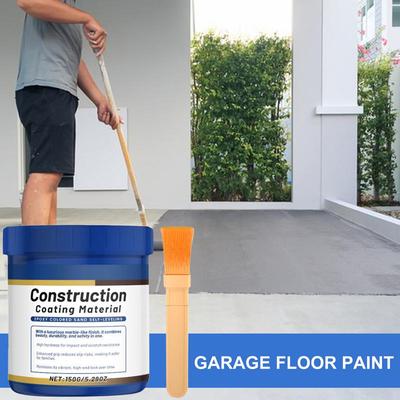 Покрытие для пола Бетонная краска 170 г Серая грунтовка Шпатлевка Водонепроницаемая Быстросохнущая С кистью Для подвала Палубы Стены Ванной комнаты Патио