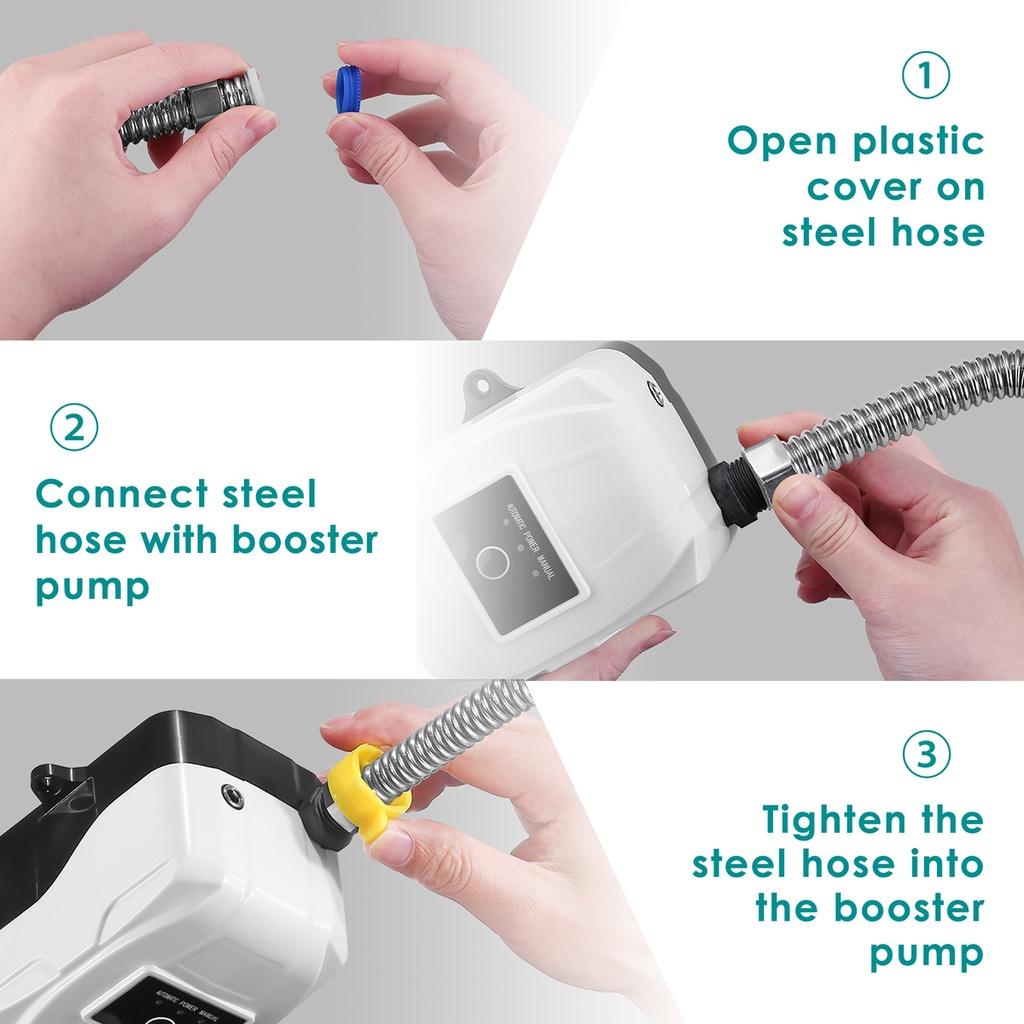 150 Вт Бытовой Автоматический Водяной Насос Соединитель Насос Повышения Давления Для Водопроводной Воды Кухонной Раковины Душевой Лейки Комплект Бустерного Насоса 24 В Постоянного Тока