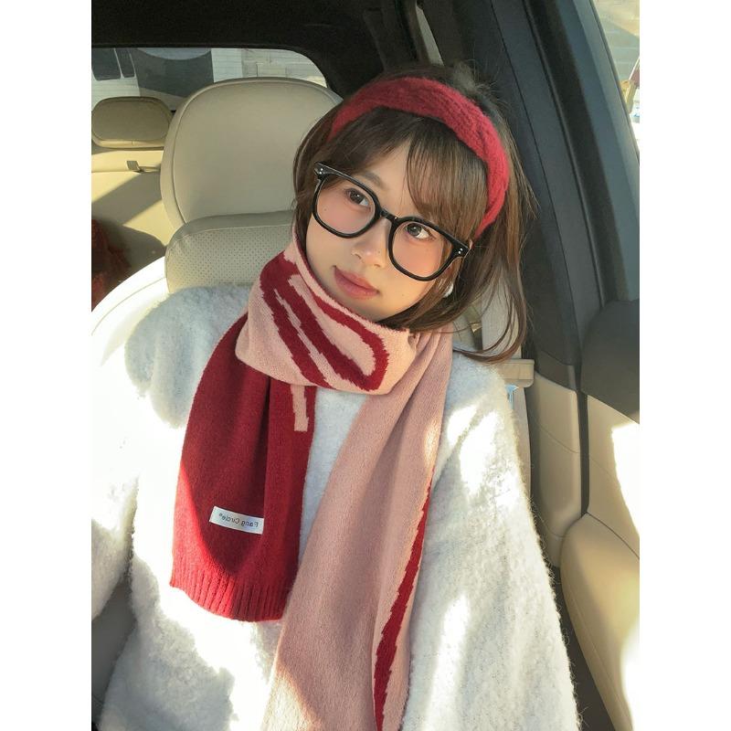 New Christmas Red Scarf Collection Autumn and Winter Warm Female Main Scarf