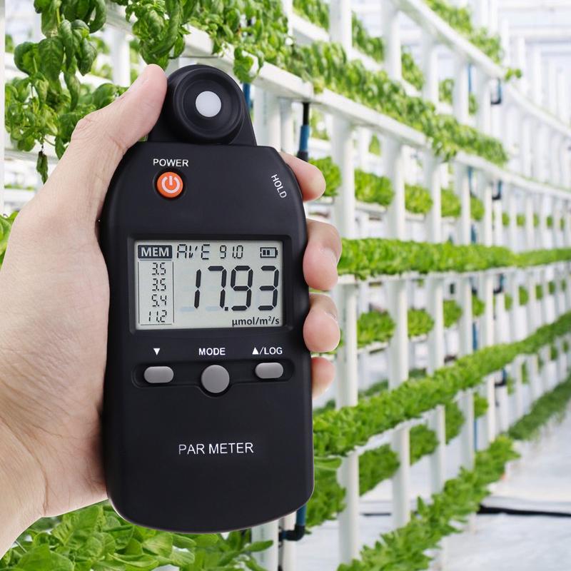 Advanced Quantumn PAR Meter Light Full-Spectrum PPFD Sensor Data Logger for Grow Light Greenhouse Grow Room Plants Indoor Outdoo