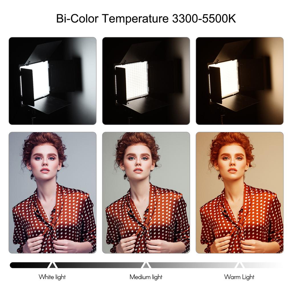 Портативный светодиодный светильник для видеосъемки, заполняющий свет для фотографий, 520 шт., светодиодные бусины, 3000K/5500K, двухцветные, с регулируемой яркостью