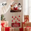 Artistic Garden Decorations for Patio Christmas Santa Wind Chime, Festive Hanging Ornament, Claus Snowman Elk Weather Resistant Bells Chime Yard Porch