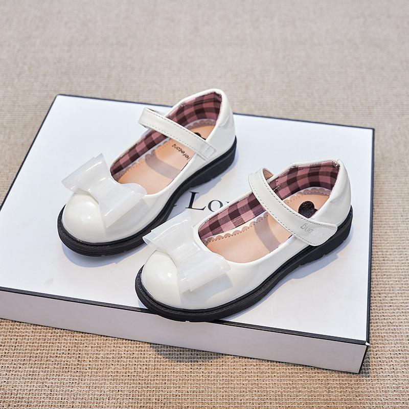 Girls' leather shoes, spring and autumn fashion new children's shoes, girls' performance shoes, black soft-soled single shoes for little girls