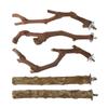 Bird Perch Stand Natural Wooden Stand Branch Chewing Stick Training Climbing Toy Bird Cage