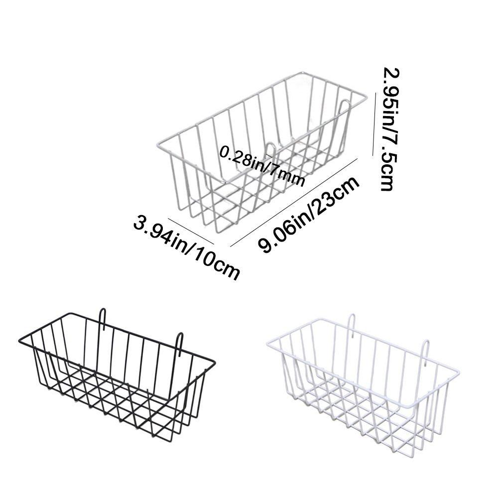 Black/White/Silver Metal Decorative Storage Basket Rectangle Mesh Display Rack  Kitchen