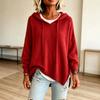 2026 Women's European & American Knit Hooded Drawstring Long Sleeve Loose Sweater Outerwear