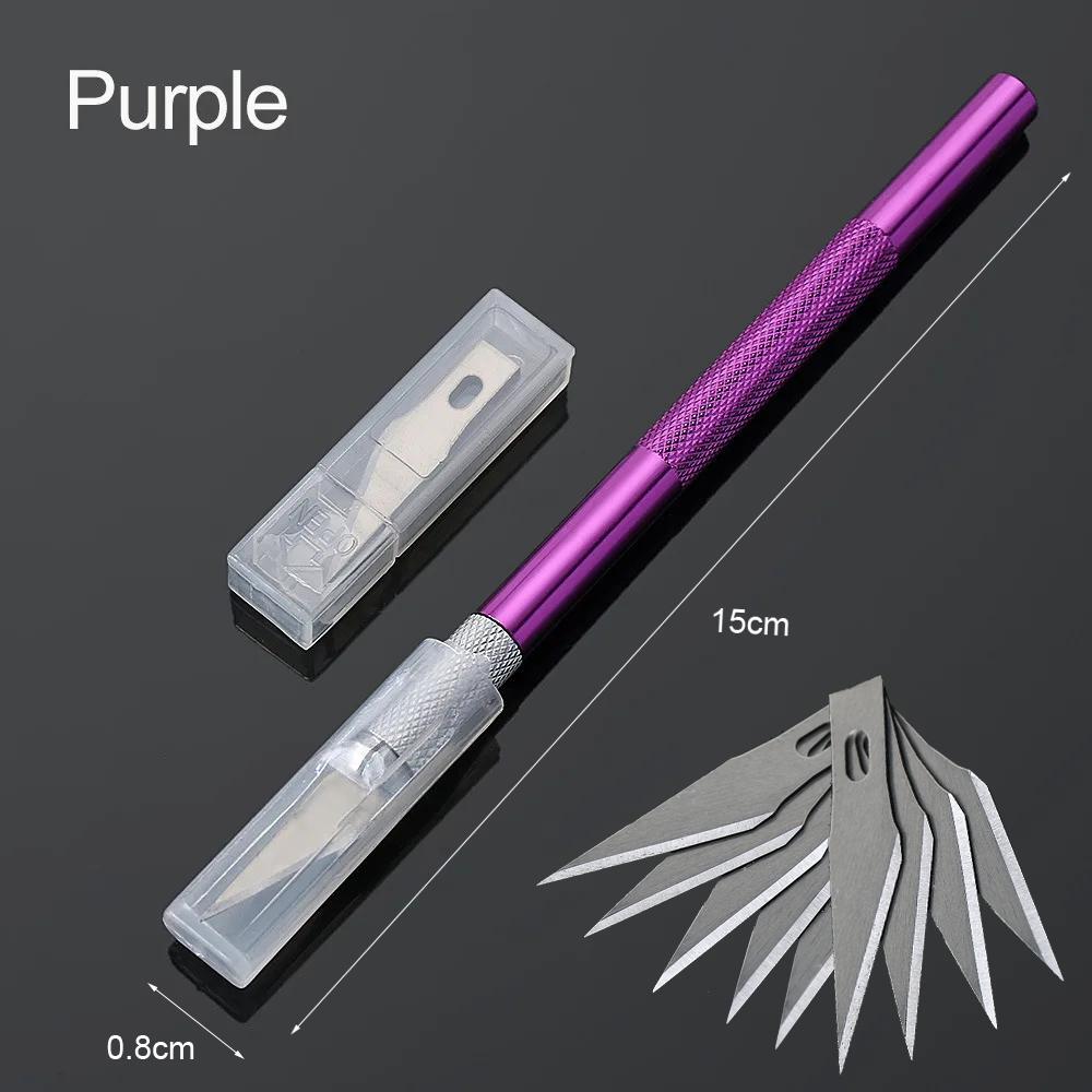 WIKHOSTAR Нож для резьбы по тесту, нескользящая ручка с лезвием 10 шт., скальпель, гравировальный резак, нож для резьбы по скульптуре, кондитерская выпечка