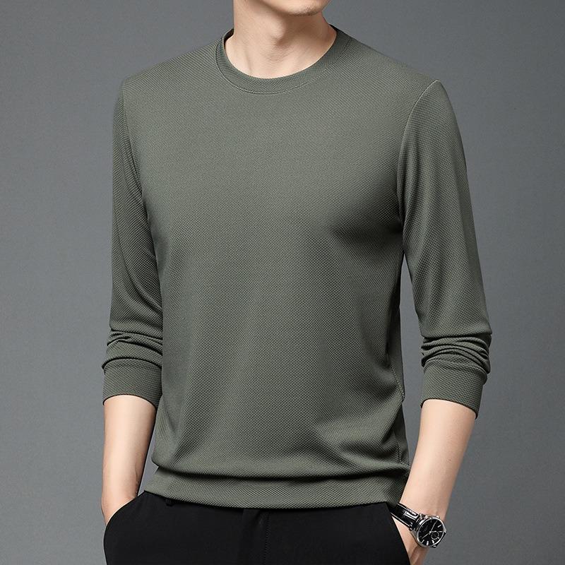 Men S Long Sleeve Solid Crew Neck Casual T Shirt