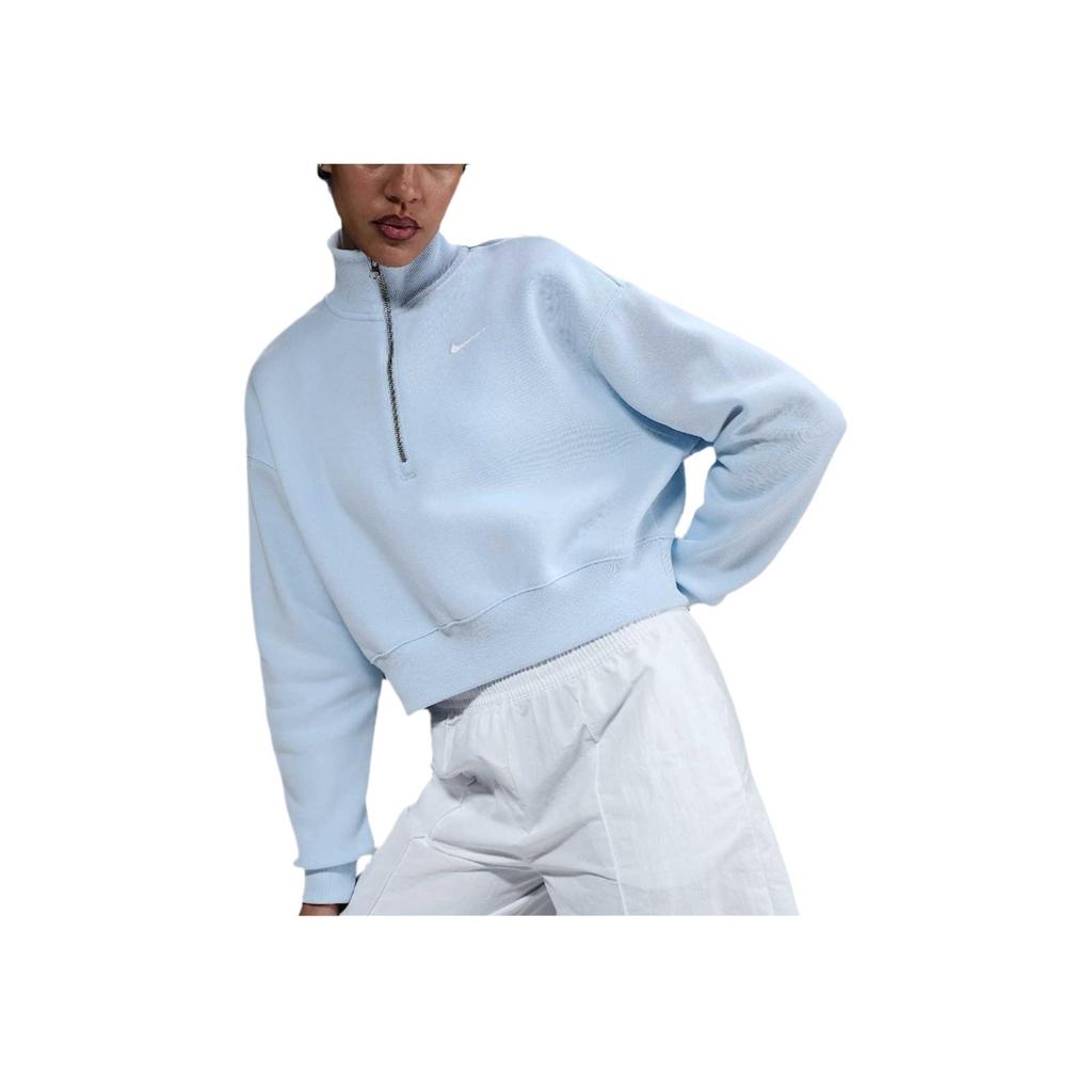 Nike Спортивная одежда Флис Феникс Мягкая Удобная Простая Универсальная Однотонная Толстовка Женские топы Синий Бежевый DQ5767-423