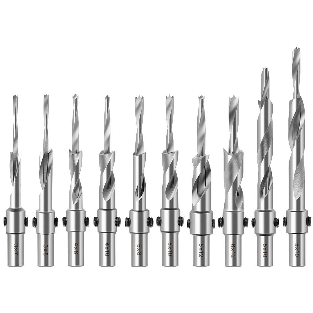 10Mm Woodworking Salad Drilling Countersunk Hole Drilling Countersunk Head Screw High Speed Steel Drill Core Mother Drill Bit Step Drill Wholesale