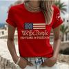 Women's T Shirt Print Graphic Letter American Flag Stylish Classic Casual Short Sleeve Crew Neck Regular Tops Summer