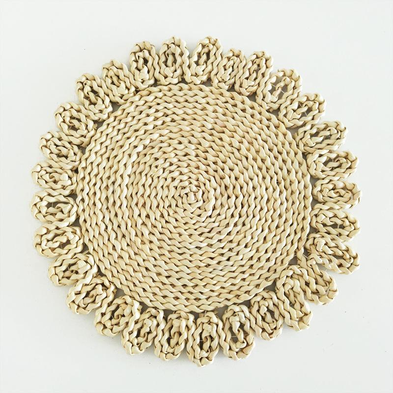 Плетёная подставка под кастрюлю из кукурузных листьев, термостойкая, и подставка-костер