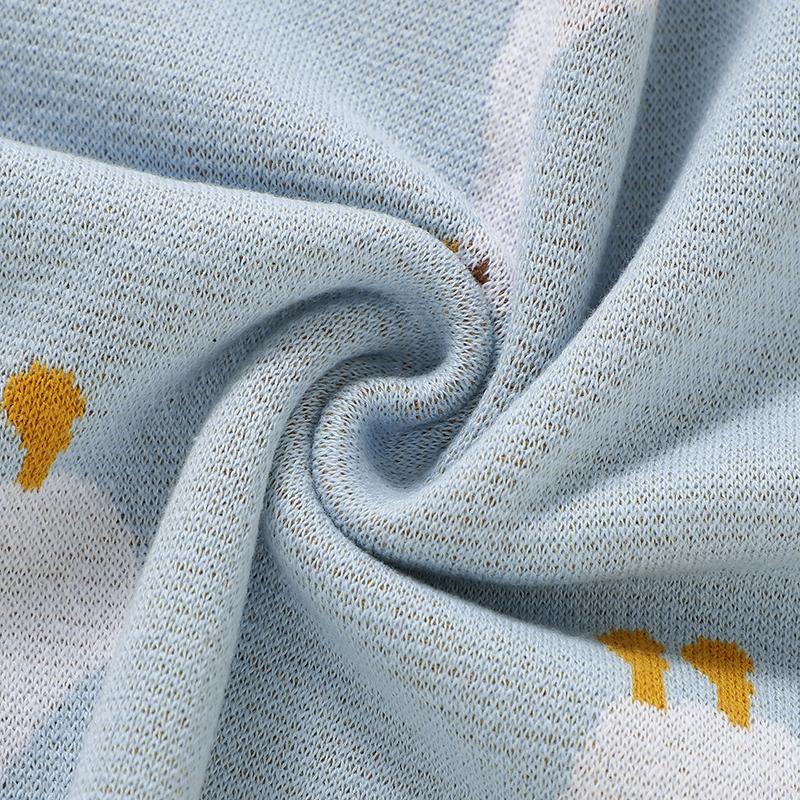 2024 Mimixiong Newborn Knitted Baby Animal Duck Pattern Blankets Babies Swaddle Knitting Cotton Blankets Bedding
