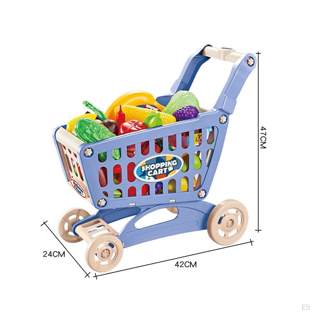 Детский игровой набор 18,5 дюймов Многофункциональная тележка для покупок Ручная тележка Игрушка для детей