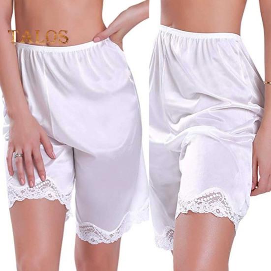 Women Shorts Elastic High Waist Summer Bottom Shorts Solid Color Lace Trim Silky Shorts Loose Fit Casual Vacation Shorts