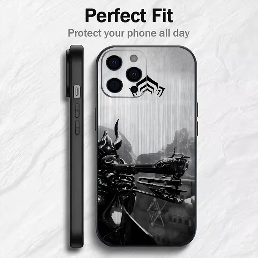 Игровой W-Warframe Чехол для телефона с HD-печатью Для iPhone17,16,15,14,13,12 Plus,Max Мягкий силиконовый Черный чехол
