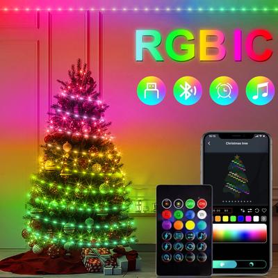 20M Dream Color USB 5V LED Sting Light Bluetooth Music APP RGBIC адресуемые гирлянды для дня рождения гирлянда для рождественского декора