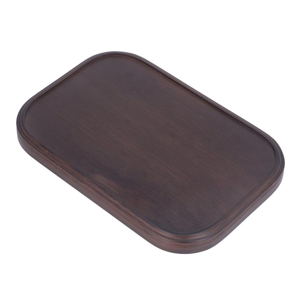 Walnut Finish Bamboo Serving Tray 13.4 X 9.1 X 1in Fruit Tray Multi Purpose Centerpiece For Home
