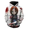 3D Printed Halloween Nightmare Jack Skellington Cosplay Hoodie Teens Unisex Loose Fit Sweatshirt