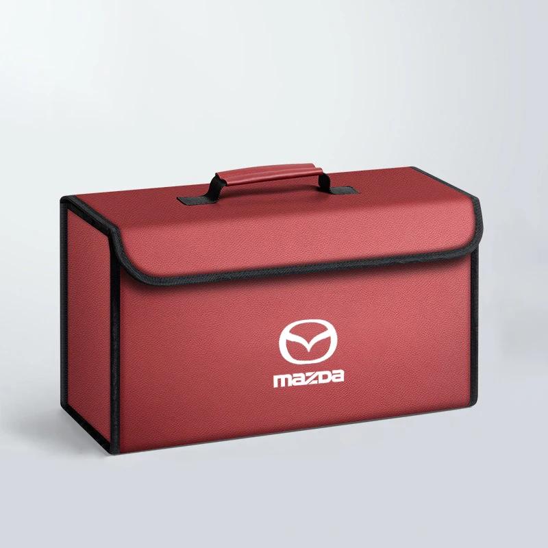 2025 Горячий Органайзер-контейнер в багажник автомобиля Кожаный ящик для хранения Ящик для инструментов Автоаксессуары Для Mazda 2 3 6 5 Atenza CX3 CX5 MX5 CX7 Axela CX3