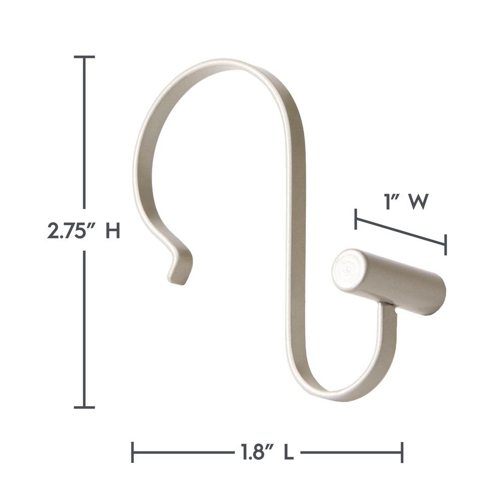 S-образные нержавеющие крючки для шторки для душа с Т-образными концами, набор из 12 штук, прочные, легко открываются, подходят для стандартных карнизов