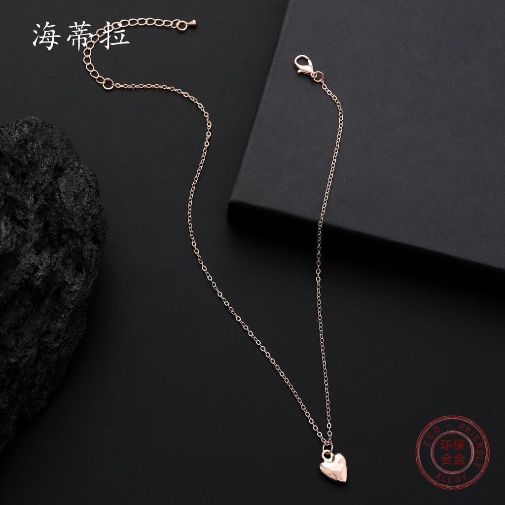 Золотая любовь маленькая подвеска, суб-золотая модная простая в форме сердца женская милая ins-ветра ожерелье